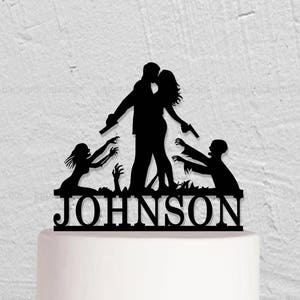 Wedding Cake Topper,Zombie Cake Topper,Halloween Cake Topper,Custom Cake Topper,Zombie Love Cake Topper,Couple Cake Topper,Zombie Theme