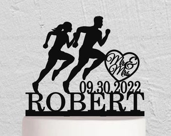 Läufer Cake Topper, Cake Topper, Mr and Mrs Cake Topper, Läufer Thema Deko, Sport Cake Topper w277