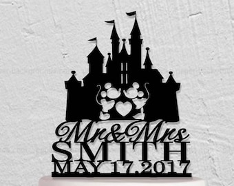 Micky And Minnie Cake Topper,Surname Cake Topper,Disney Wedding Cake Topper,Mr And Mrs Cake Topper,Custom Cake Topper,Personalized topper