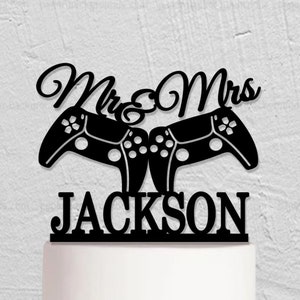 Game Controller Wedding Cake Topper, Custom Video Game Cake Topper, Mr And Mrs Cake Topper, Personalized Couple Cake Topper w229
