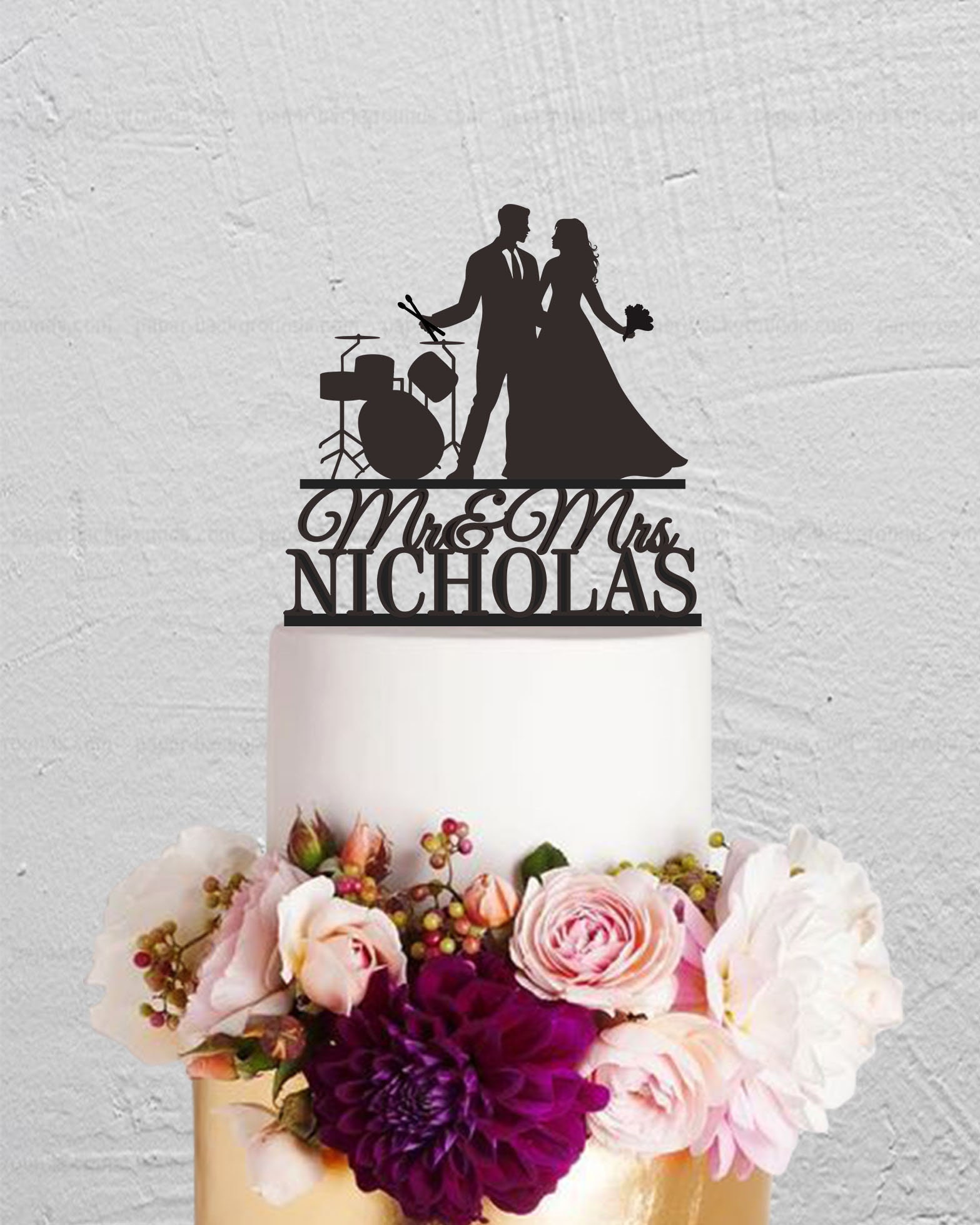 Drum Set Cake Topper Drummer Cake Topper Drum Kit Cake Etsy