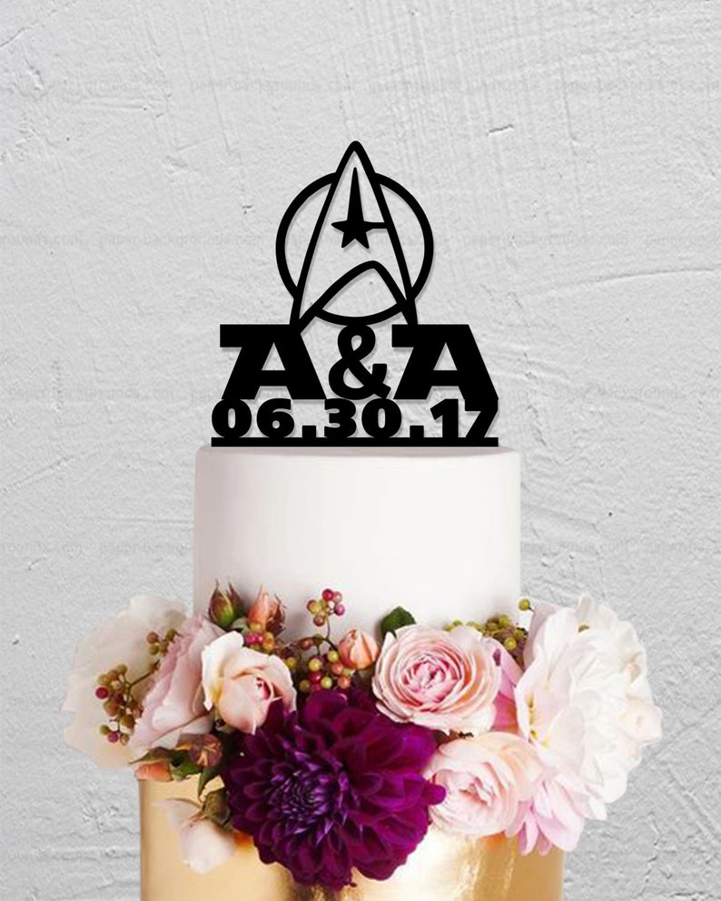 star trek wedding cake topper
