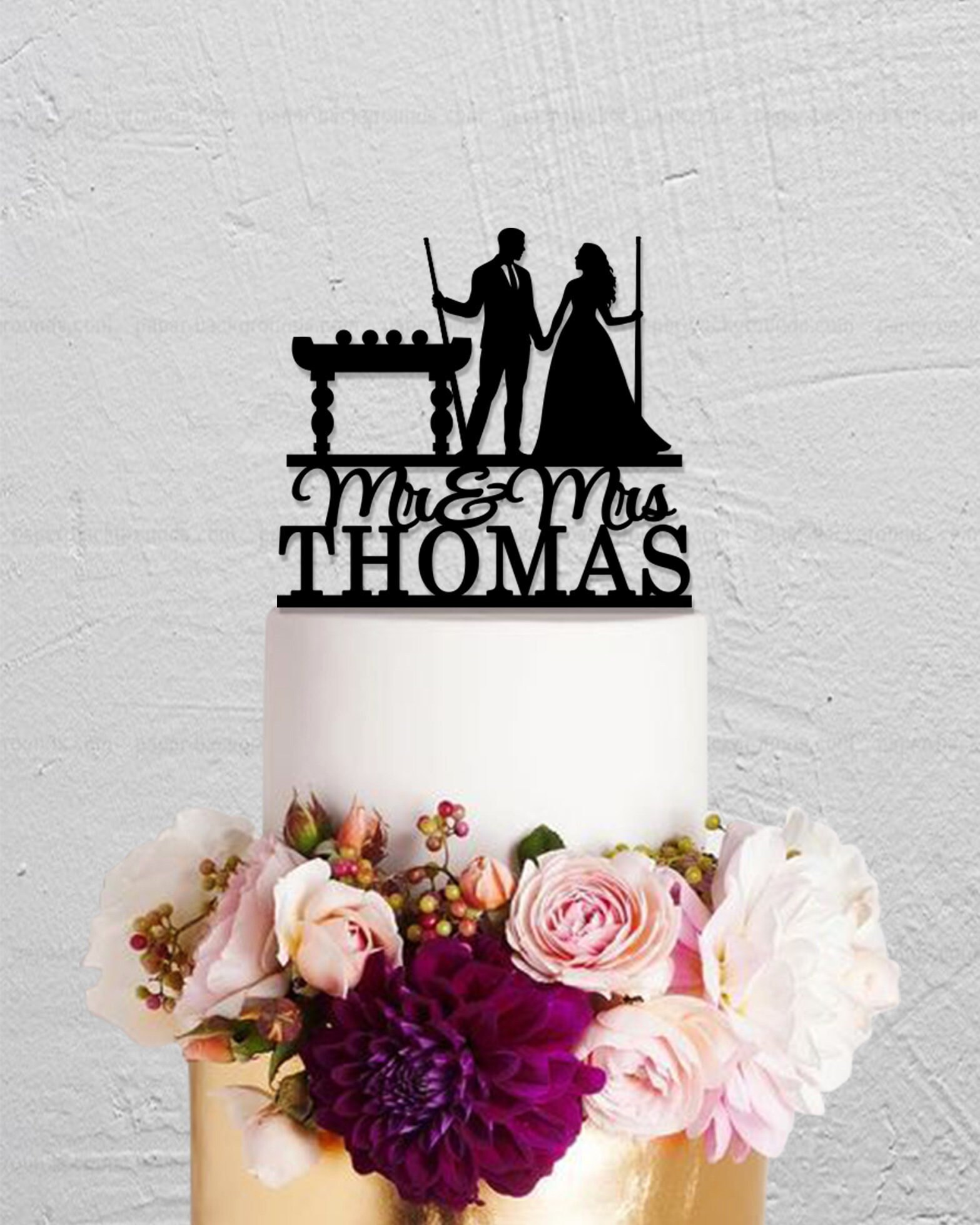 Billiards Wedding Cake Topper Custom Cake Topper Playing Etsy