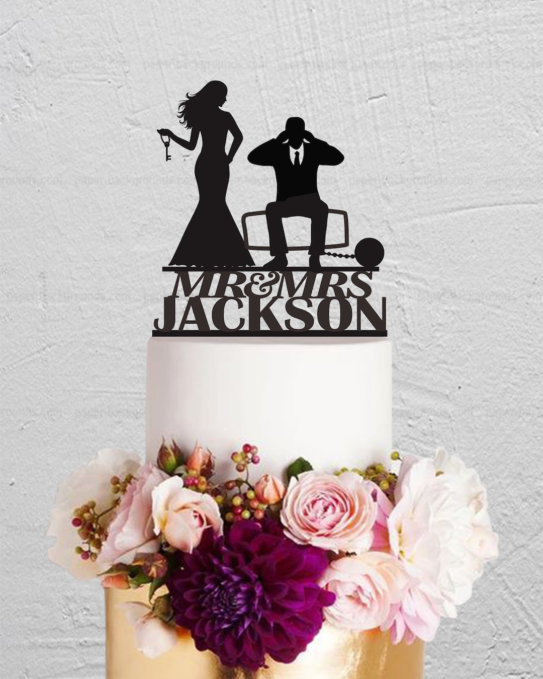 Iron Ball and Chain Wedding Cake Topper Funny Cake Topper Etsy