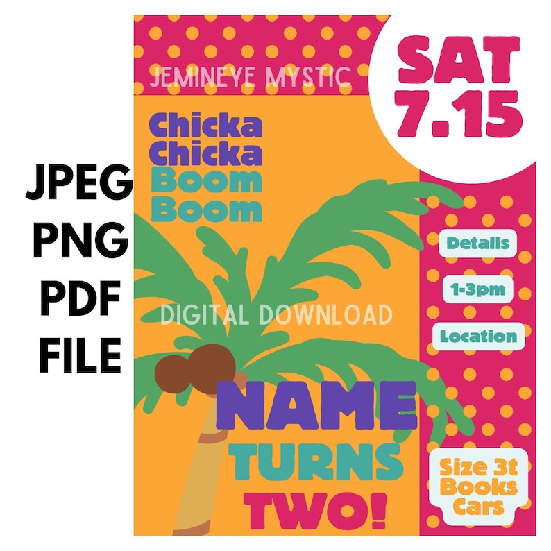 Chicka Chicka Boom Boom Digital Flyer - Etsy