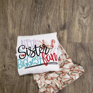 Little Sister Biggest Fan (Baseball) Outfit/ Baseball Sister Outfit/ Baseball Sister