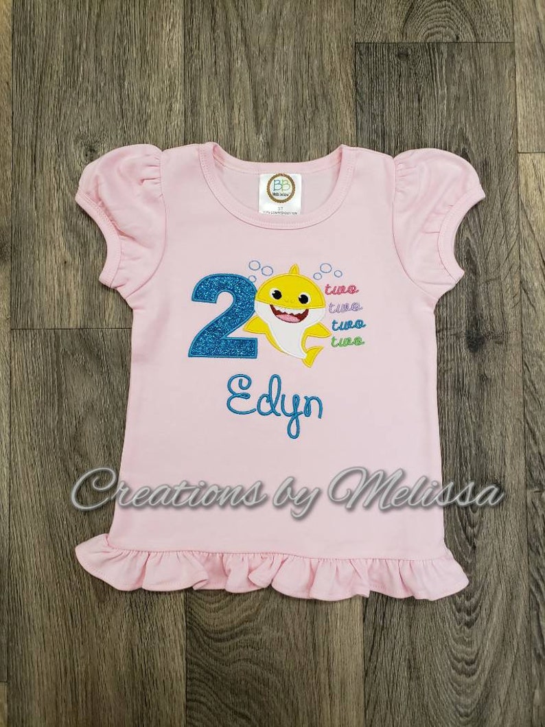 Girl Baby Shark Birthday Shirt/ Baby Shark 2nd Birthday Shirt/ Etsy