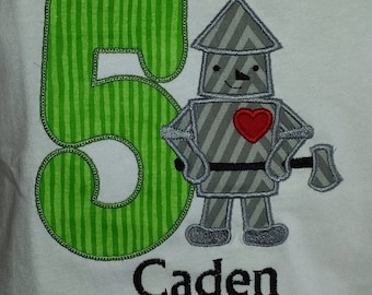 Tin Man Birthday Shirt/ Tin Man Applique/ Wizard of Oz/ Personalized Tin Man Applique/ Wizard of Oz Birthday