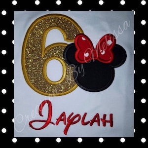 Minnie Mouse Birthday Shirt/ 6th Birthday/ Disney Party/ Disney Shirt/ Minnie Mouse 6th Birthday