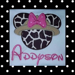 Minnie Mouse Safari Appliqued Shirt/ Animal Kingdom Minnie Mouse/ Safari Minnie Mouse Shirt/ Disney Trip Shirt/ Disney Trip