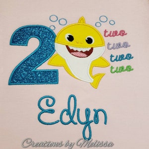 Girl Shark Birthday Shirt/Shark 2nd Birthday Shirt/ Shark Shirt/ Shark Birthday Outfit