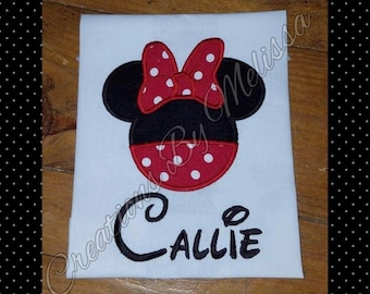 Minnie Mouse Applique/ Minnie Mouse/ Minnie Disney Shirt/ Minnie Mouse Birthday/Minnie Applique/ Minnie Mouse Girls Shirt/ Disney Shirt