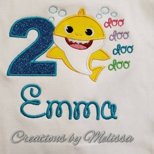 Girl Shark Birthday Shirt/ Shark 2nd Birthday Shirt/ Shark Shirt/ Shark Outfit