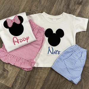 Sibling Short Sets/ Mouse Shorts Set/ Mickey Shorts Set/ Minnie Shorts Set/ Girls Shorts Outfit/ Boys Shorts Outfit/ Boys and Girls Clothing
