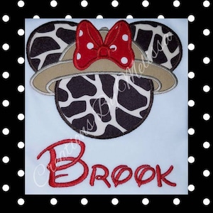 Minnie Mouse Safari Appliqued Shirt (Red Bow)/ Animal Kingdom Minnie Mouse/ Safari Minnie Mouse Shirt/ Disney Trip Shirt/ Disney Trip