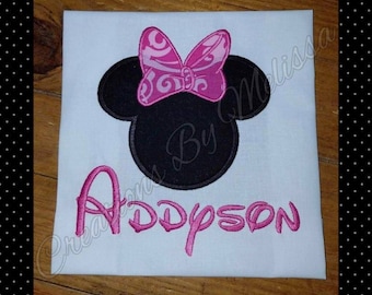 Minnie Mouse Applique Shirt/Minnie Mouse Applique/Disney Shirt/Minnie Mouse Disney Shirt/Minnie Mouse Birthday/Minnie Mouse Outfit/Minnie