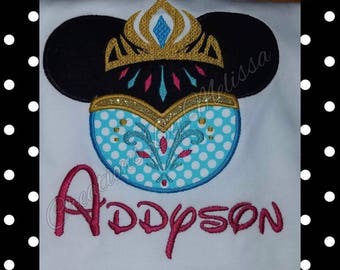Königin Elsa Minnie Maus Applizierte Shirt / Krönung Tag Minnie Maus Shirt / Elsa Disney Shirt / Elsa Applikation Design / Frozen Shirt