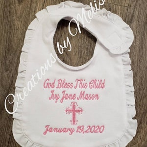 Baby Christening Bib/ Personalized Christening Bib/ Personalized Baby Bib/ Baby Bib
