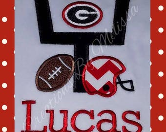 Football Goal Appliqued Shirt/Football Shirt/ Boys Football Shirt/ Girls Football Shirt/ Appliqued Football Goal Shirt