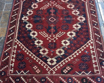 Tappeto Bergama antico, dimensioni 4,75x3,47 piedi (145x106cm tappeto vecchio reale