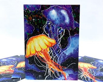 Holographic Celestial Jellyfish Dance Print