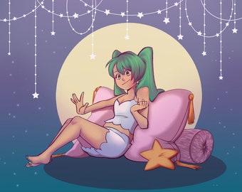 Hatsune Miku Digital Art Print