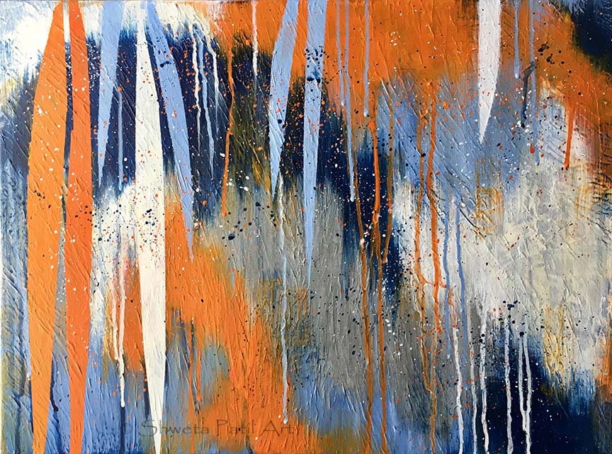 CANVAS PRINT Orange Blue Navy White Gray Abstract Contemporary Modern Urban  Acrylic Wall Art Home Office Decor Free Shipping - Etsy
