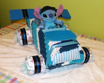Diaper Cake Stitch Race Car and Crochet Baby blanket Boy Diaper Cake  Baby Shower Diaper Cake Baby Diaper Cake Diaper Cake Diapers