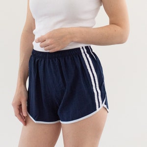 Vintage 24 25 26 27 28 Waist Striped Nylon Shorts | 90s Made in France Elastic Sportswear | XXS XS |