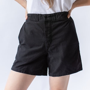 Vintage 29 30 Waist Black Denim Shorts | Overdye Swedish Workwear |