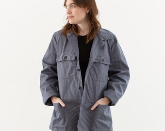 Vintage Grey Chore Coat | Unisex Cotton Utility Work Jacket | Made in Italy | M L | IT416