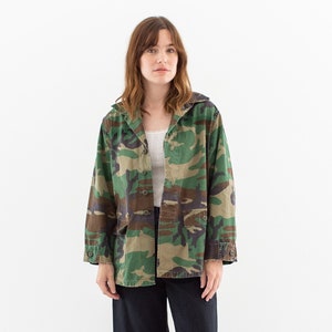 Giacca mimetica Ripstop verde sbiadito vintage / Giacca mimetica in cotone con bottoni / XS S M L /