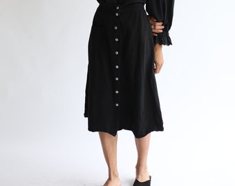 black button down skirt