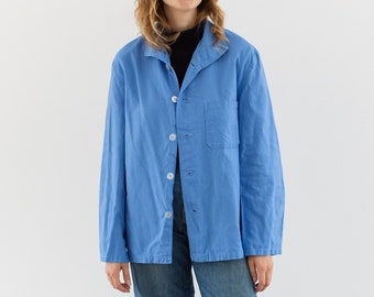 Vintage Clear Sky Blue Flannel Shirt | Unisex Pajama Blouse | M L |