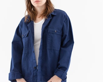 Veste de travail bleu marine vintage | Vêtements de travail unisexes fabriqués en Italie | H | IT436