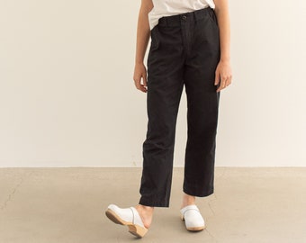 Vintage 33 34 35 Waist Painter Black Cotton Poly Chinos | Unisex Straight Leg Utility Pants Trousers | S M L