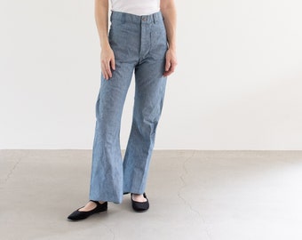 Vintage 25 28 29 Waist Light Wash Flare Denim | Seafarer 70s bell Bottom Sailor Kick Flares Nautical | 1970 Jane Birkin Jean | FL034