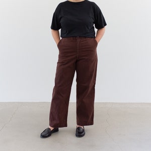 Vintage 30 31 32 33 34 35 36 37 Waist Overdye Hickory Brown Cotton Twill Chinos UNISEX High Waist Straight Leg Trouser Pants image 2