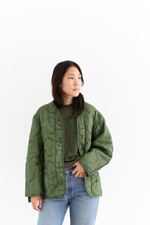 quilted army green jacket