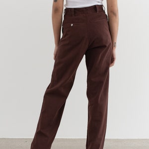 Vintage 30 31 32 33 34 35 36 37 Waist Overdye Hickory Brown Cotton Twill Chinos UNISEX High Waist Straight Leg Trouser Pants image 8