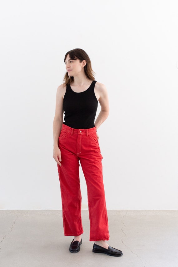 50s 60s vintage slacks \"ダークブラウン\" W34/L26 Vintage 1960s Leather Pants 28 Wide Leg Brown Rockabilly 60s
