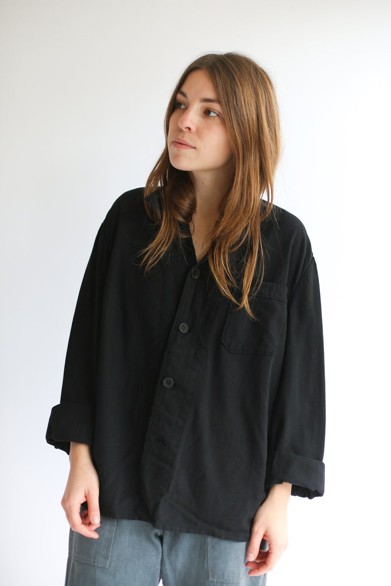 Vintage Overdye Black Flannel Shirt Jacket Unisex Striped - Etsy