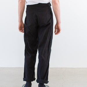 Vintage 29-41 Waist Black Easy Pant Unisex High Waist Cotton Lightweight Pants Pool Lounge Artist Over Pants P203 image 6