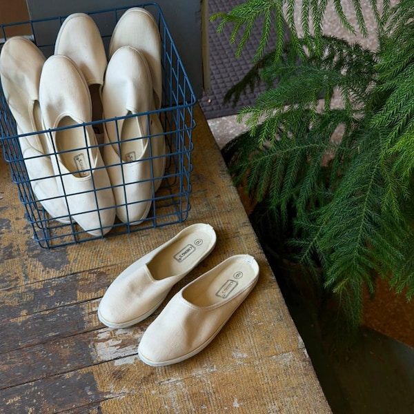 Scarpe slip-on in tela di cotone color crema, nuove di zecca, prodotte in Cina / Scarpe basse Studio Shell Sand 5 6 7 8 9 10