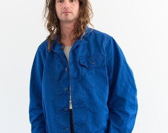 Vintage Matisse Blue Oversized Side Snap Coat | Unisex Utility Work Jacket | L |