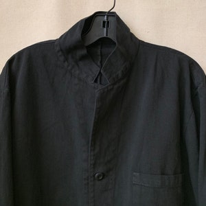 Vintage Black Overdye Classic Chore Jacket Unisex Square Three Pocket ...