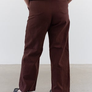 Vintage 30 31 32 33 34 35 36 37 Waist Overdye Hickory Brown Cotton Twill Chinos UNISEX High Waist Straight Leg Trouser Pants image 5
