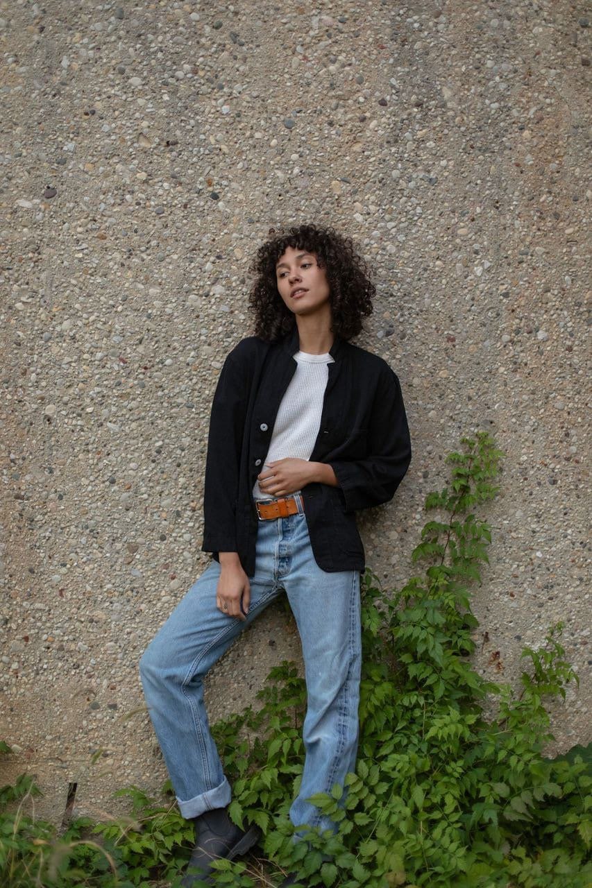 Vintage Black Overdye Classic Chore Jacket | Unisex Square Vintage Black Overdye Classic Chore Jacket | Unisex Square