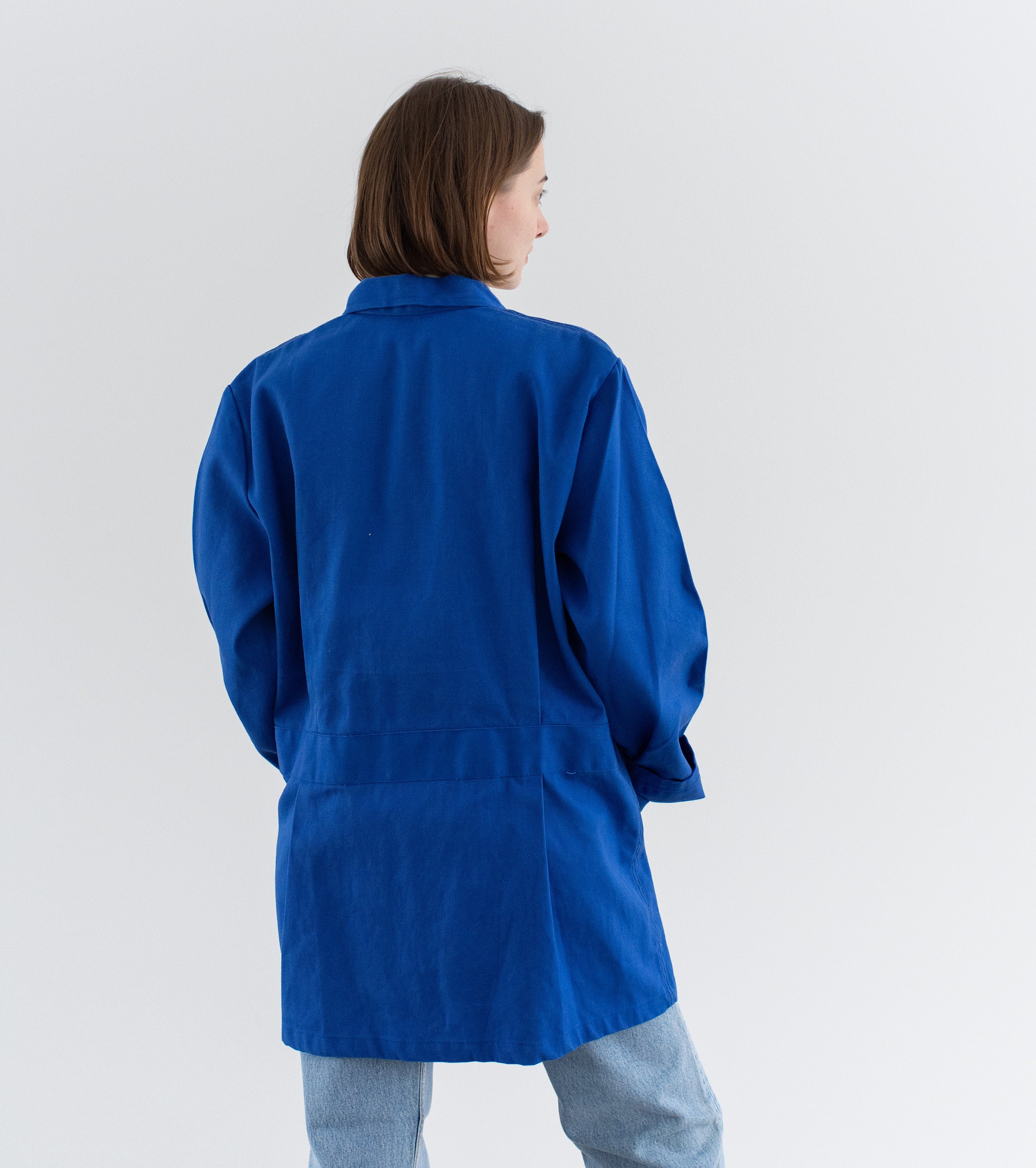 Vintage Bright Blue Chore Jacket Unisex Cotton Utility Work | Etsy