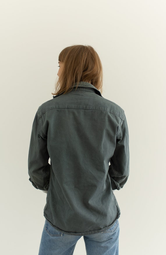 Vintage Teal Long Sleeve Work Shirt | 60s Cotton … - image 6
